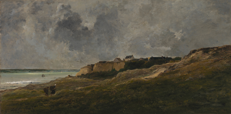 Daubigny, Monet, Van Gogh. Impressions du paysage : Charles François Daubigny. Rochers à Villerville. 1864-1872, huile sur toile, 100 x 200 cm. The Mesdag Collection, La Haye.